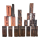 20 lettres d'impression, bois de poirier