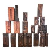 Print letters (20) - wood (pear)