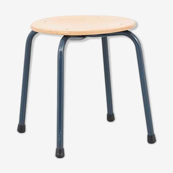 Anthracite grey beech low stool