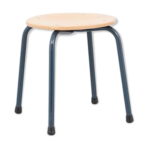 Tabouret bas hêtre gris anthracite