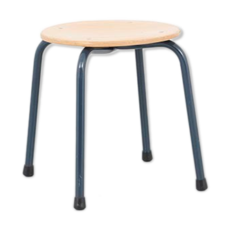 Anthracite grey beech low stool