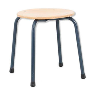 Tabouret bas hêtre gris anthracite