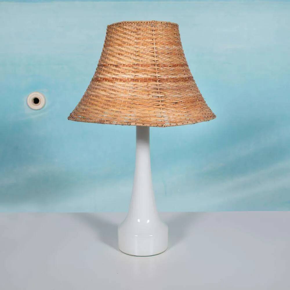 Vintage Holmegaard glass Nordic table lamp