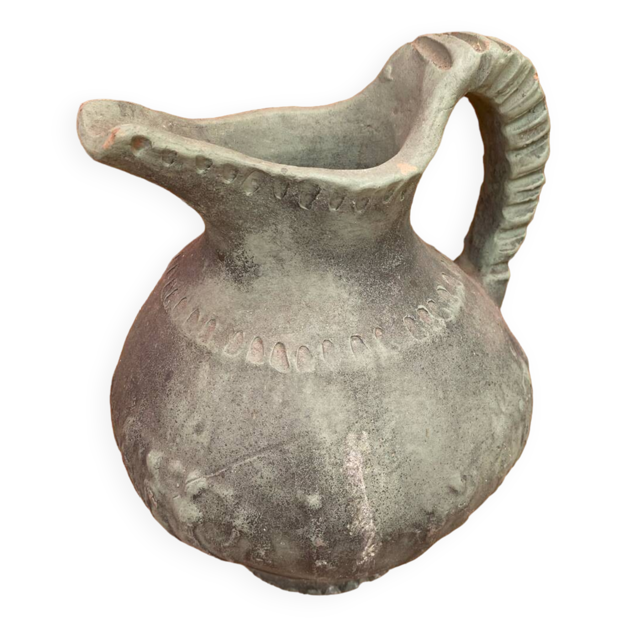 Antique marcelo jornet pitcher green terracotta vintage