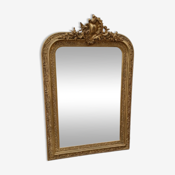 Antique mirror with pediment 116/77 cm