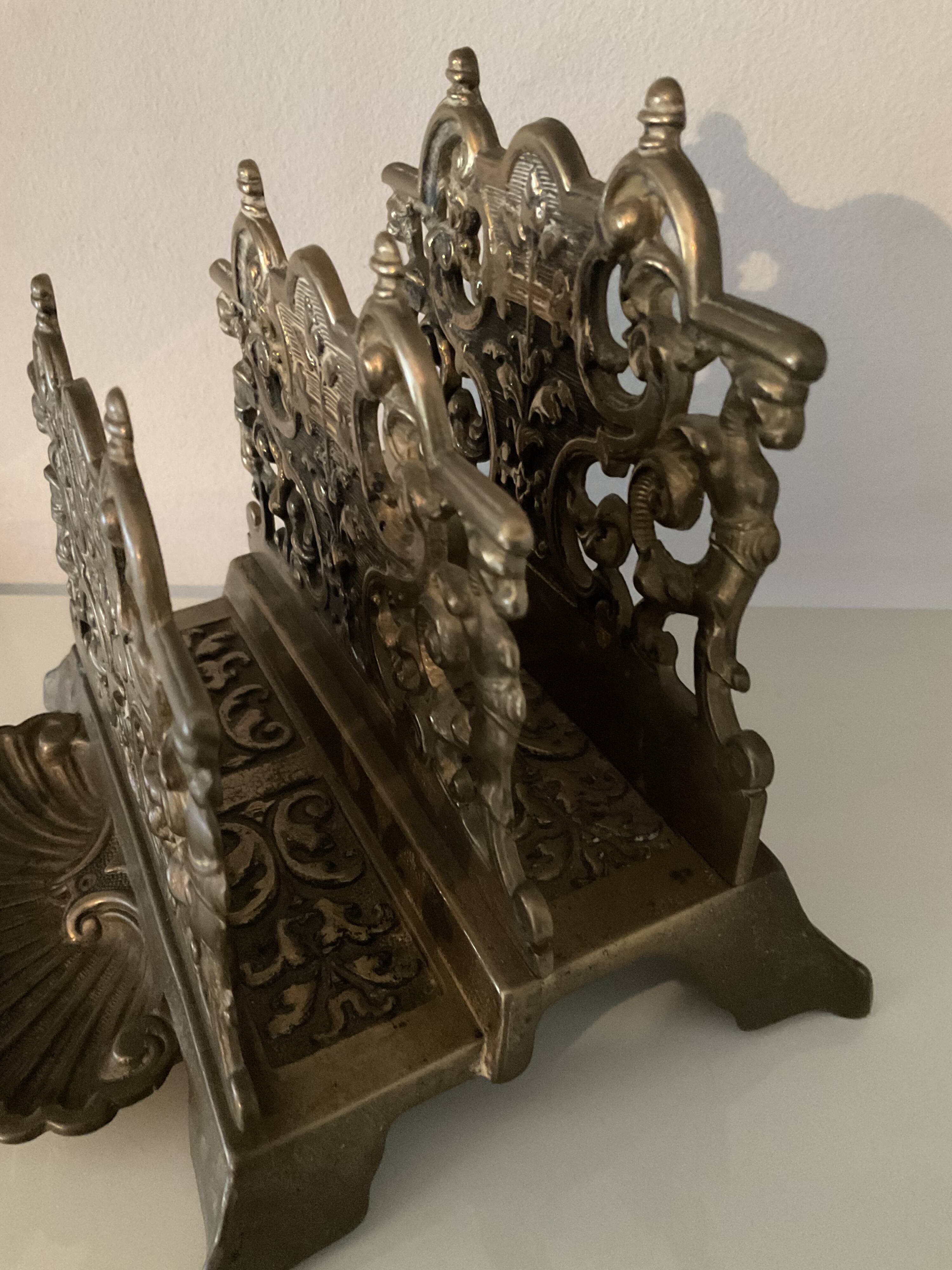 Vintage letter holder in solid bronze