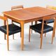 Extendable vintage Lübke table with 4 Lübke teak chairs