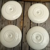 Set of 4 plates with oysters yellow and green salins décor