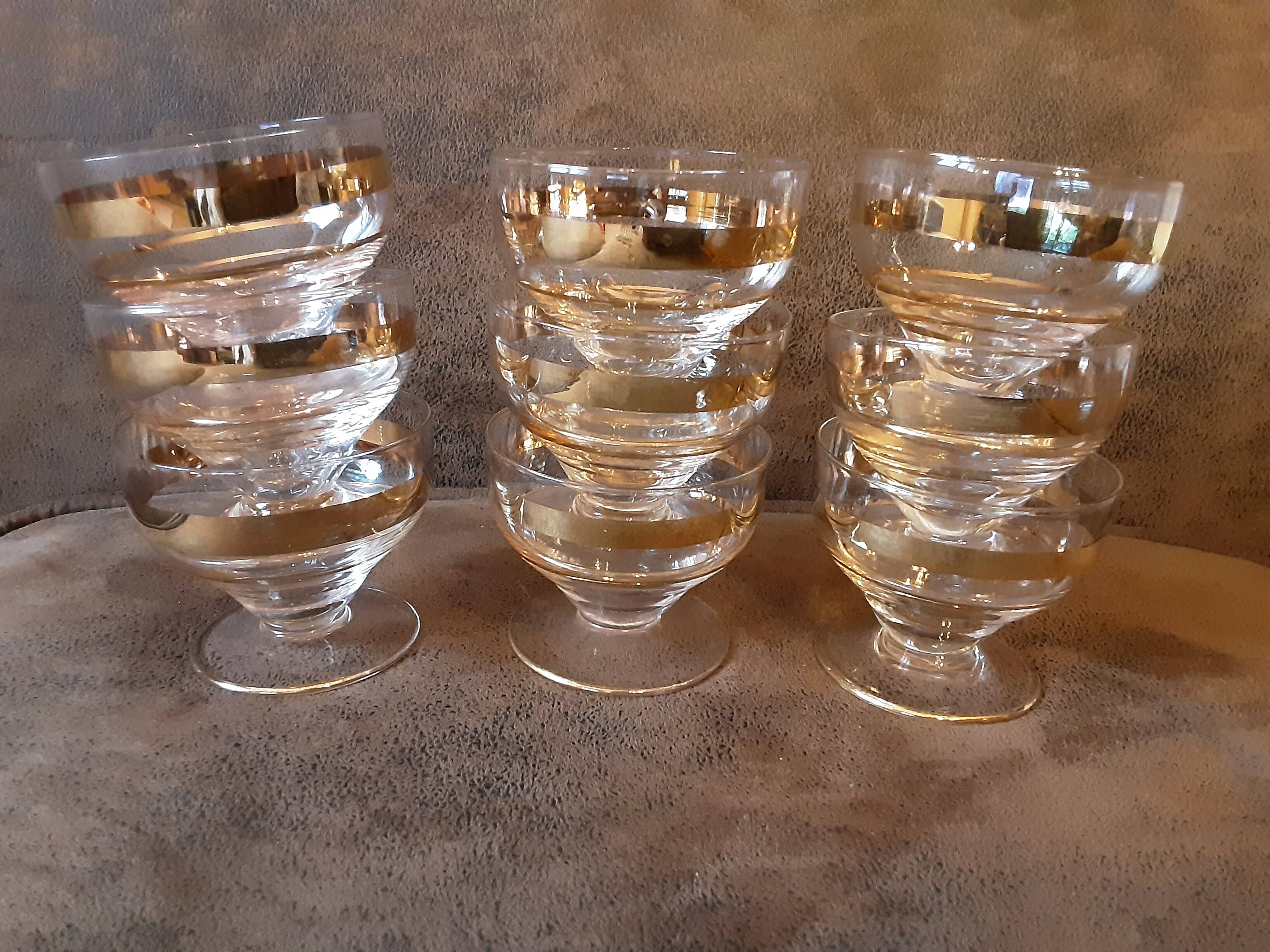 Set of 9 vintage digestif glasses
