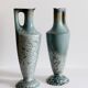 Pair of Sarreguemines vases with crystal glazes