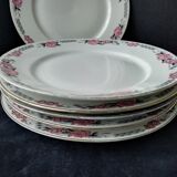 Set de 6 assiettes plates anciennes en porcelaine   Art Déco