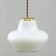 Small Mid-Century Italian Brass and Opaline Pendant Lamp