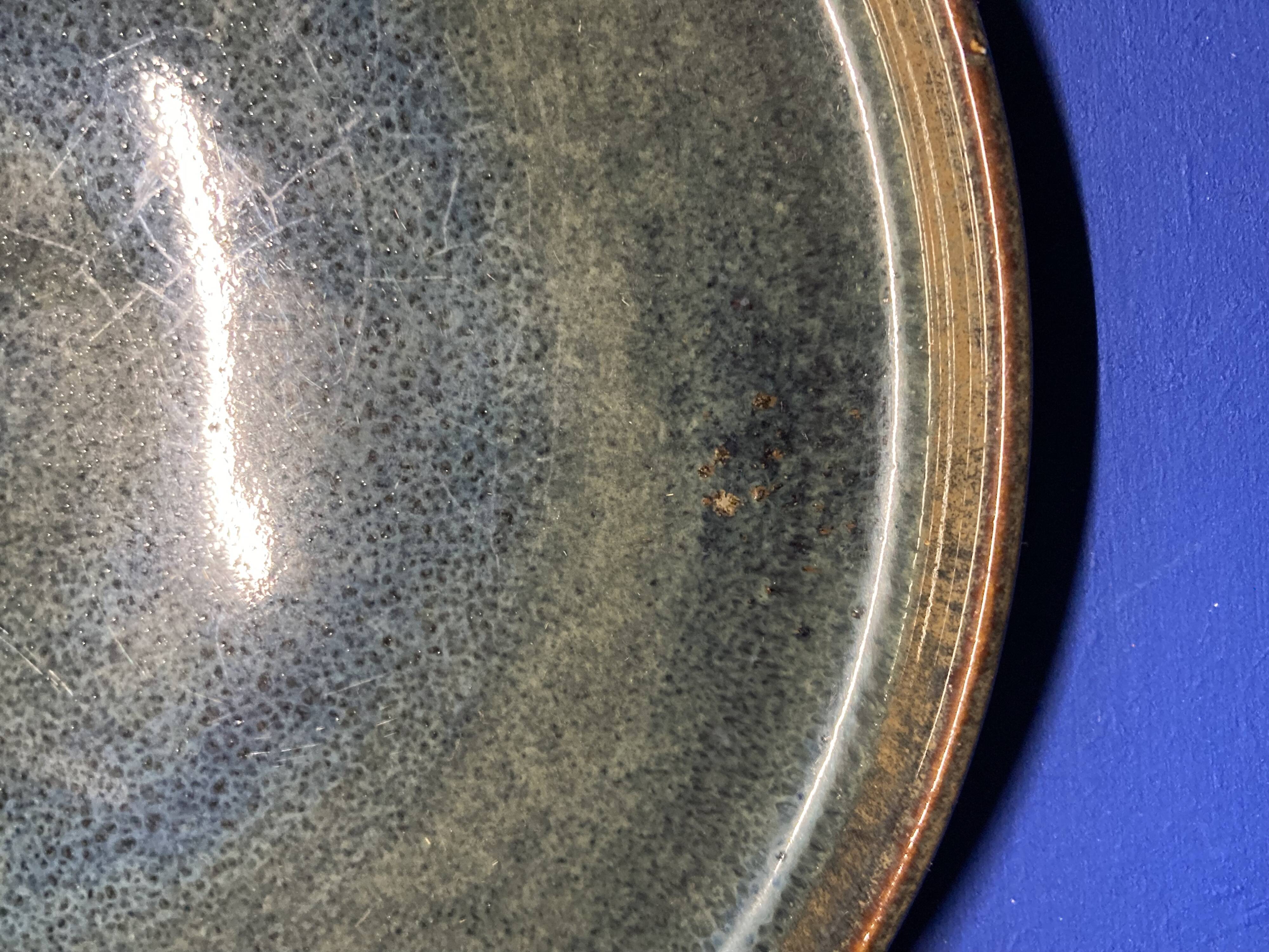 Blue earthenware plate