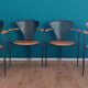 Set of 4 Postmodern Dining Chairs, 1980's.