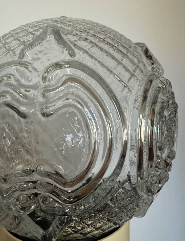 Globe verre pressé années 60