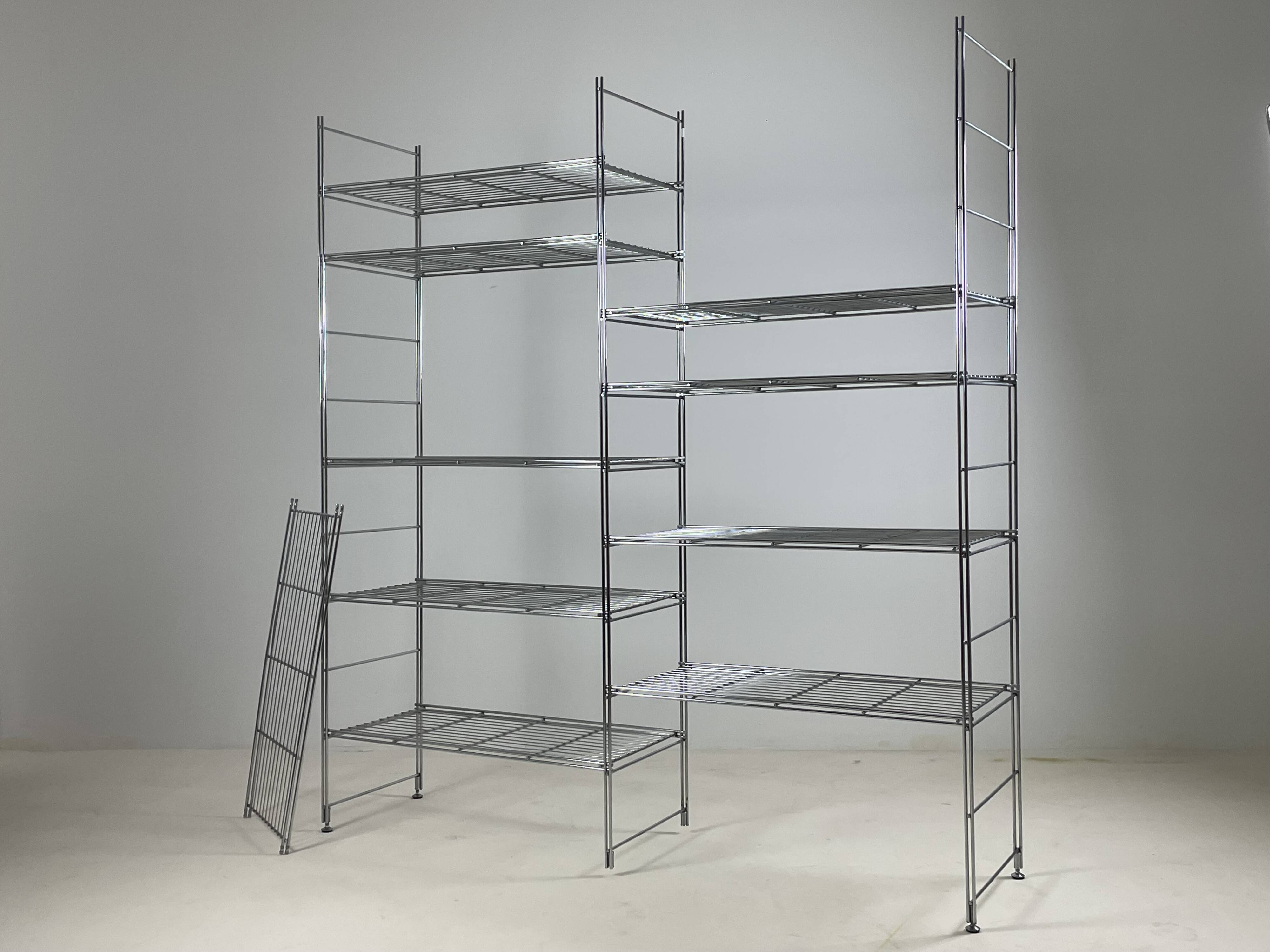 Modular metal shelving unit by Niels Gammelgaard, 1980s