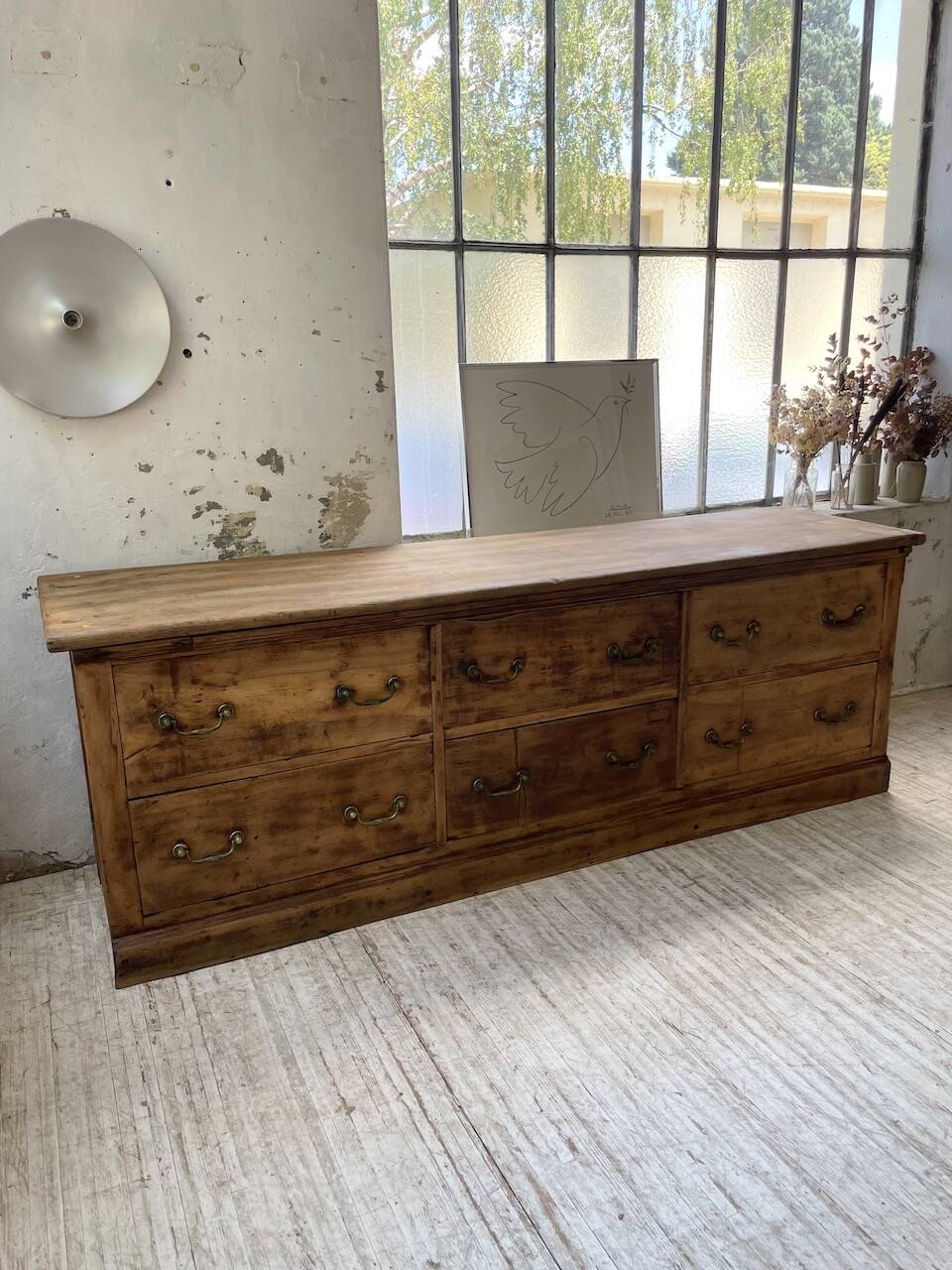 XXL walnut silk loom furniture from the 50s