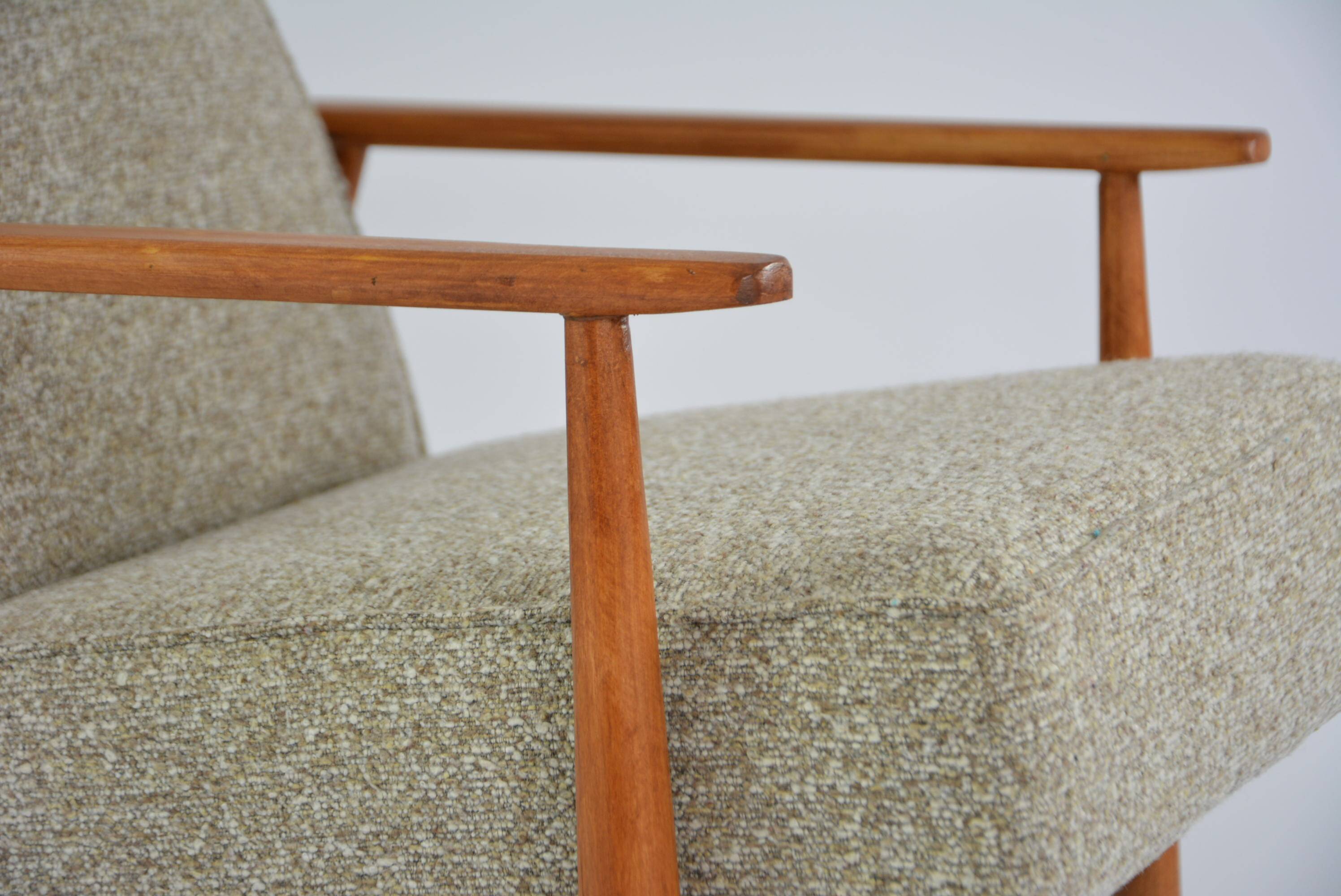 Fauteuil fox chiné beige et crème