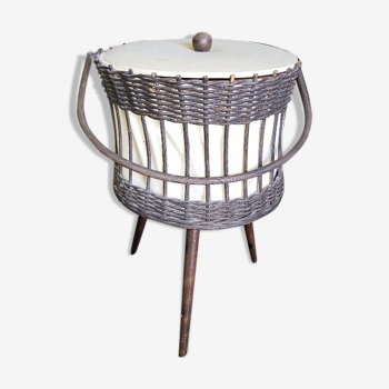 Travailleuse vintage en osier