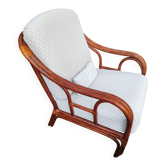 Fauteuil en bois et rotin