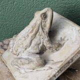 Cement frog, signed A. Picot