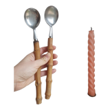 Bamboo sleeve salad cutlery