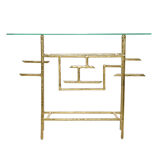 Brass console by Henri Fernandez