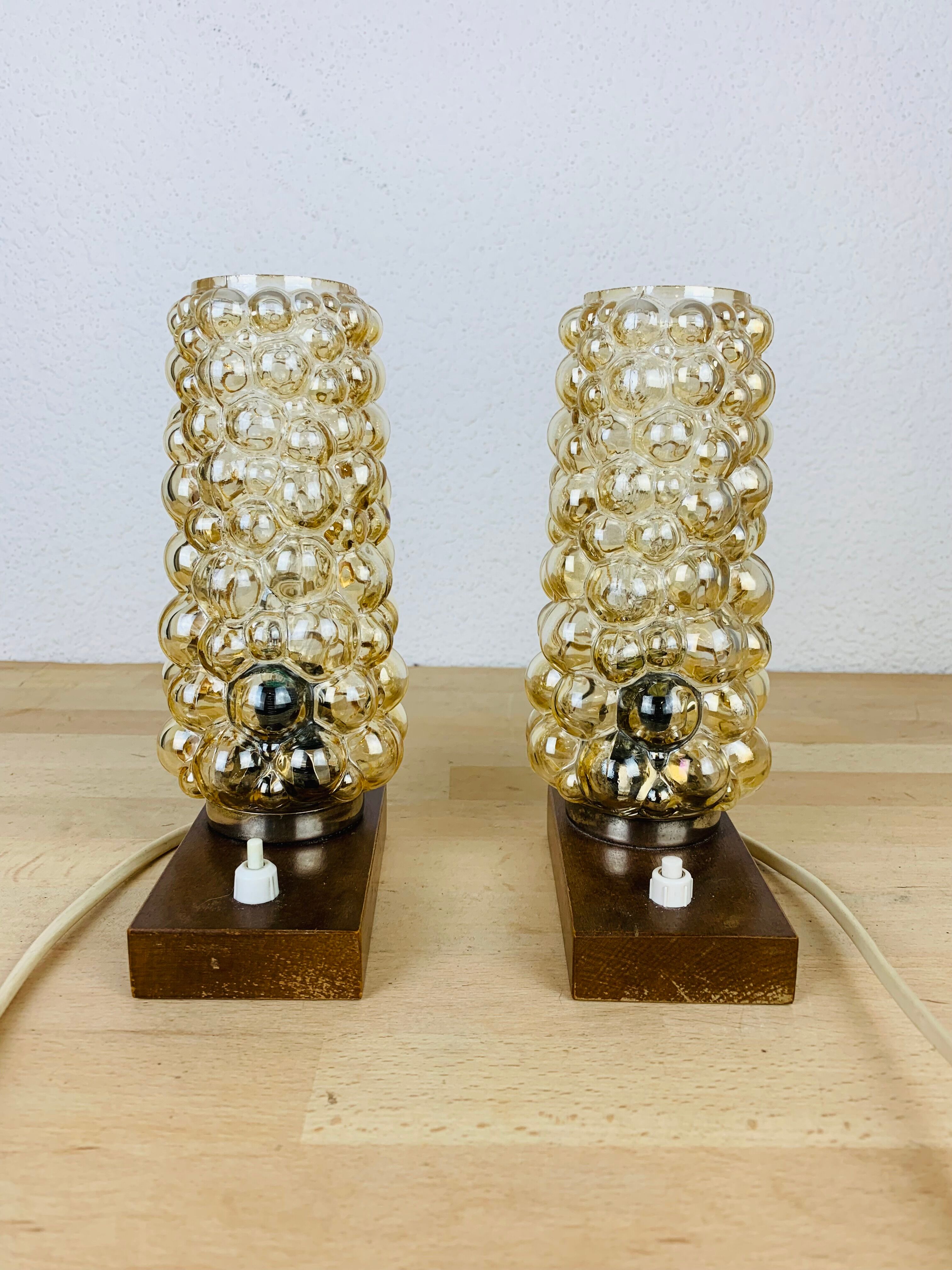 Paire de lampes chevets par Helena Tynell bubble pour Limburg