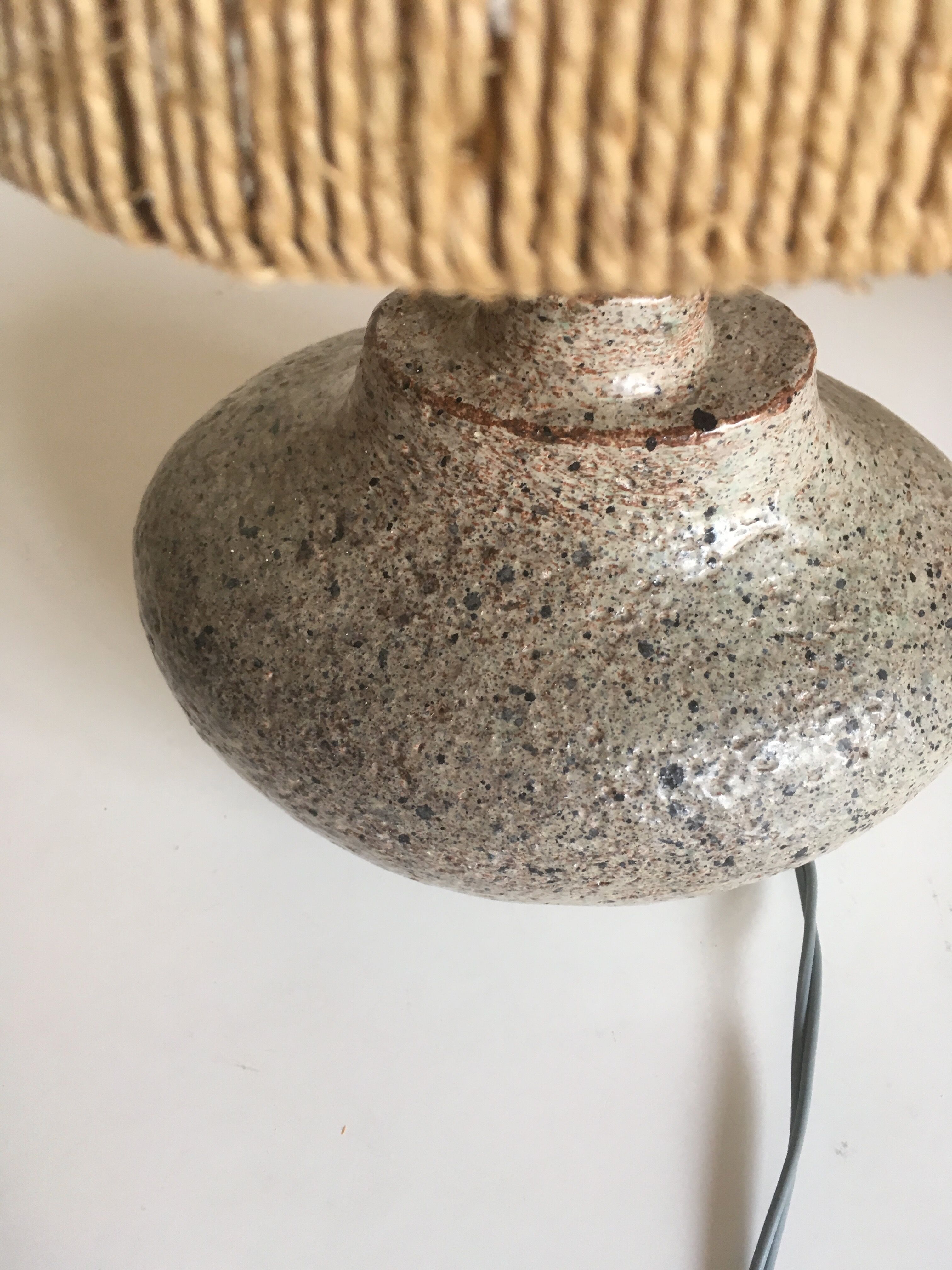 Lampe de grès Accolay 70 abat jour de corde