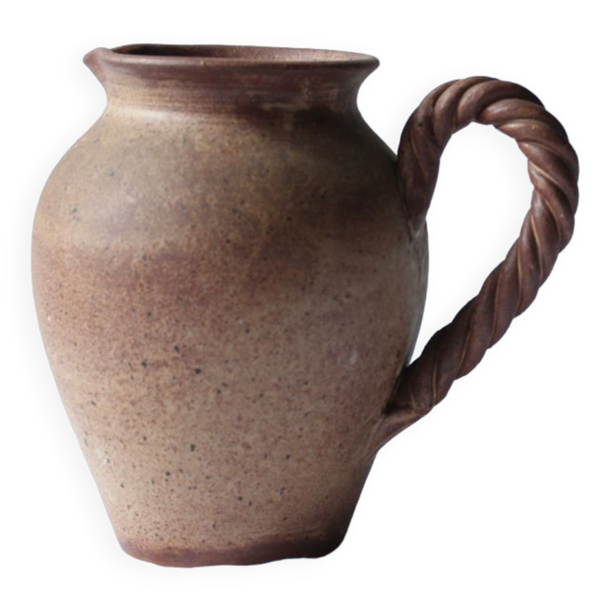 Pitcher, Vintage ceramic vase, stoneware, Braided Cove / Vallauris/ Made in France