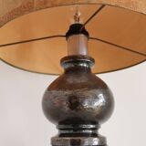 Italian Ceramic Table Lamp by Aldo Londi with Cork Lampshade, 1960