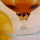 Bonbonnière, drageoir, amber coloured glass vintage