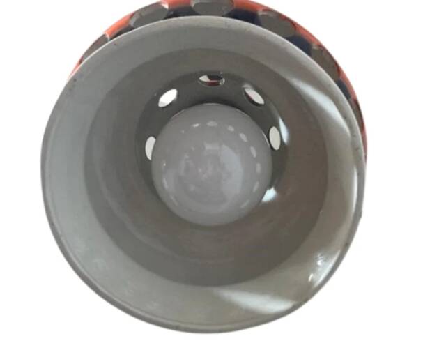 Ceramic pendant lamp, vintage Space Age hanging light, retro 1970s design, pen