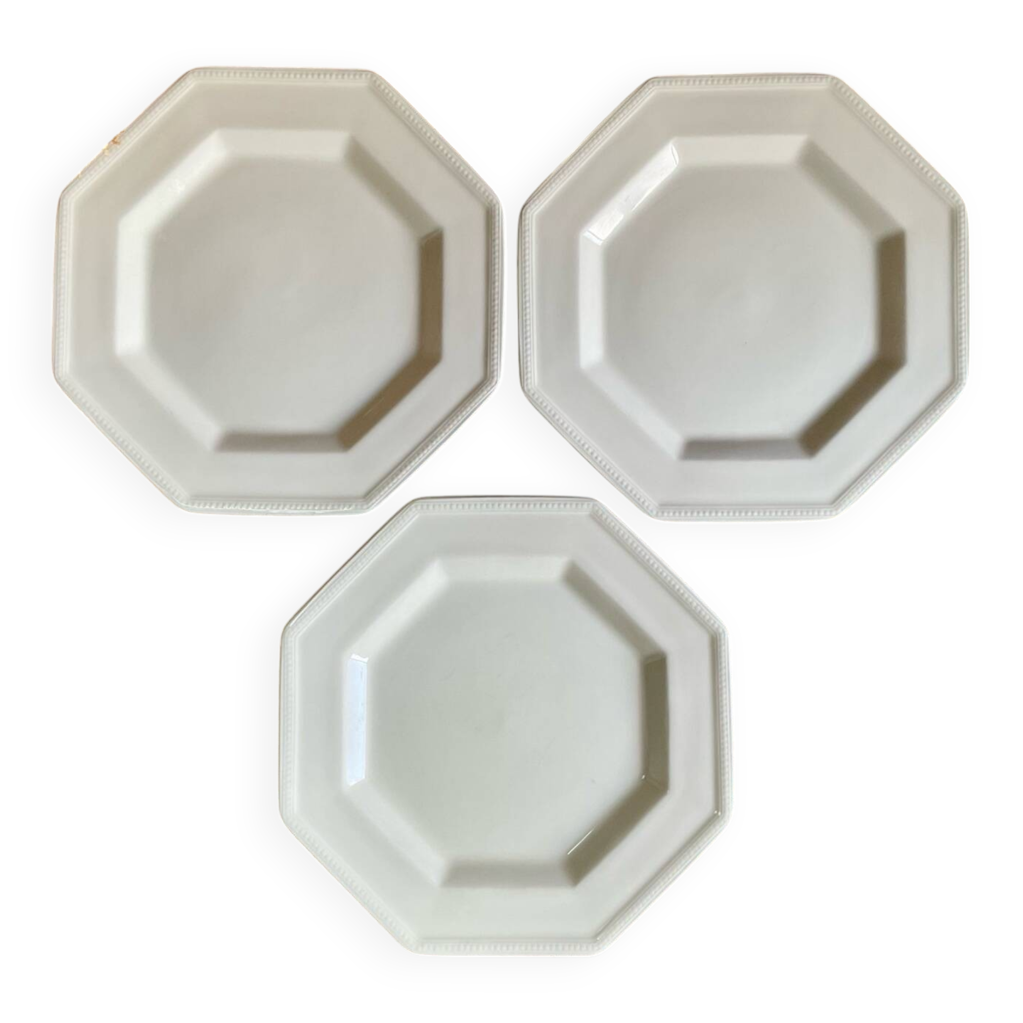 3 Johnson Brothers England Beaded Dessert Plates