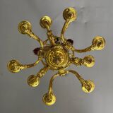 Lustre Corbeille De Style Louis XVI En Bronze Doré Vers 1880