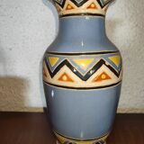 Enamelled vase with geometric patterns