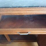 Art Deco buffet in marble and carved wood