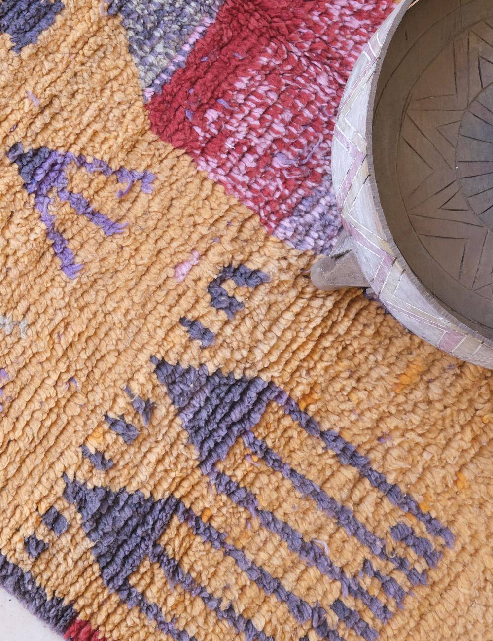 Modern Orange Berber Rug - 250 X 150 cm