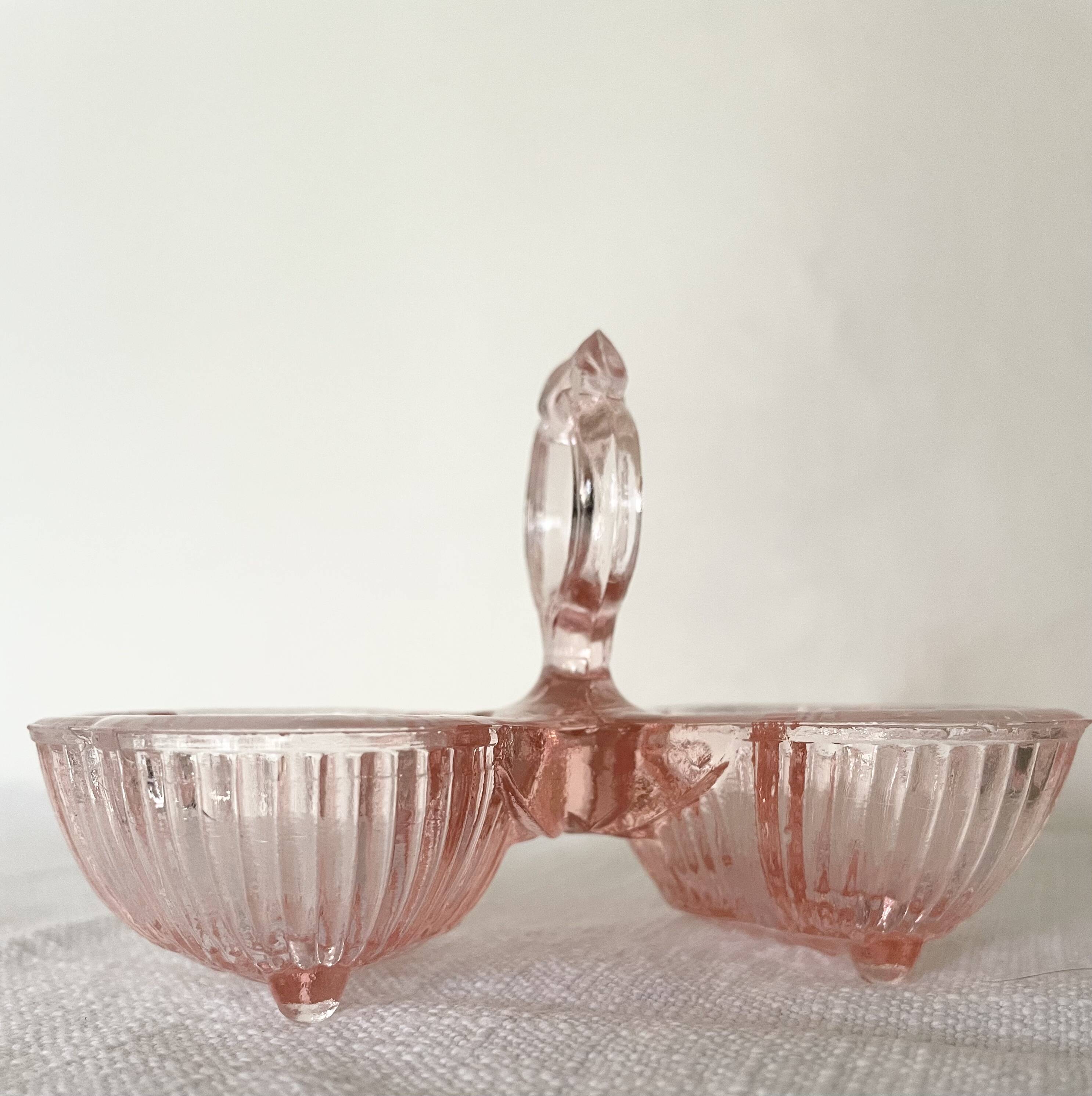 Pink double glass salt shaker
