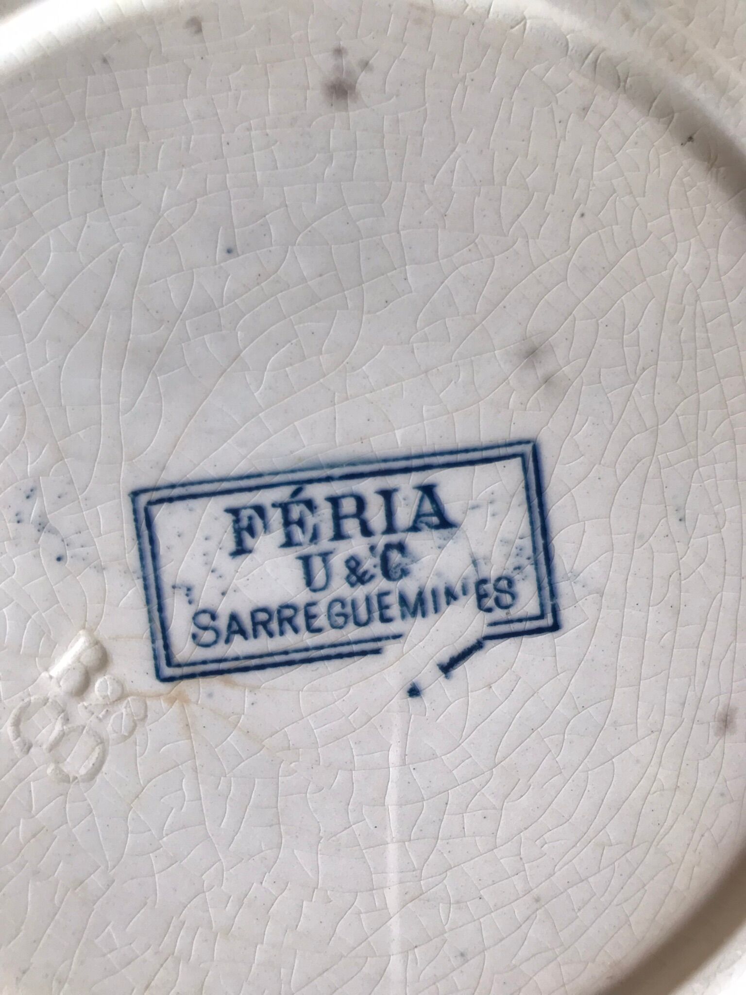 3 hollow plates U&C Sarreguemines - model Féria