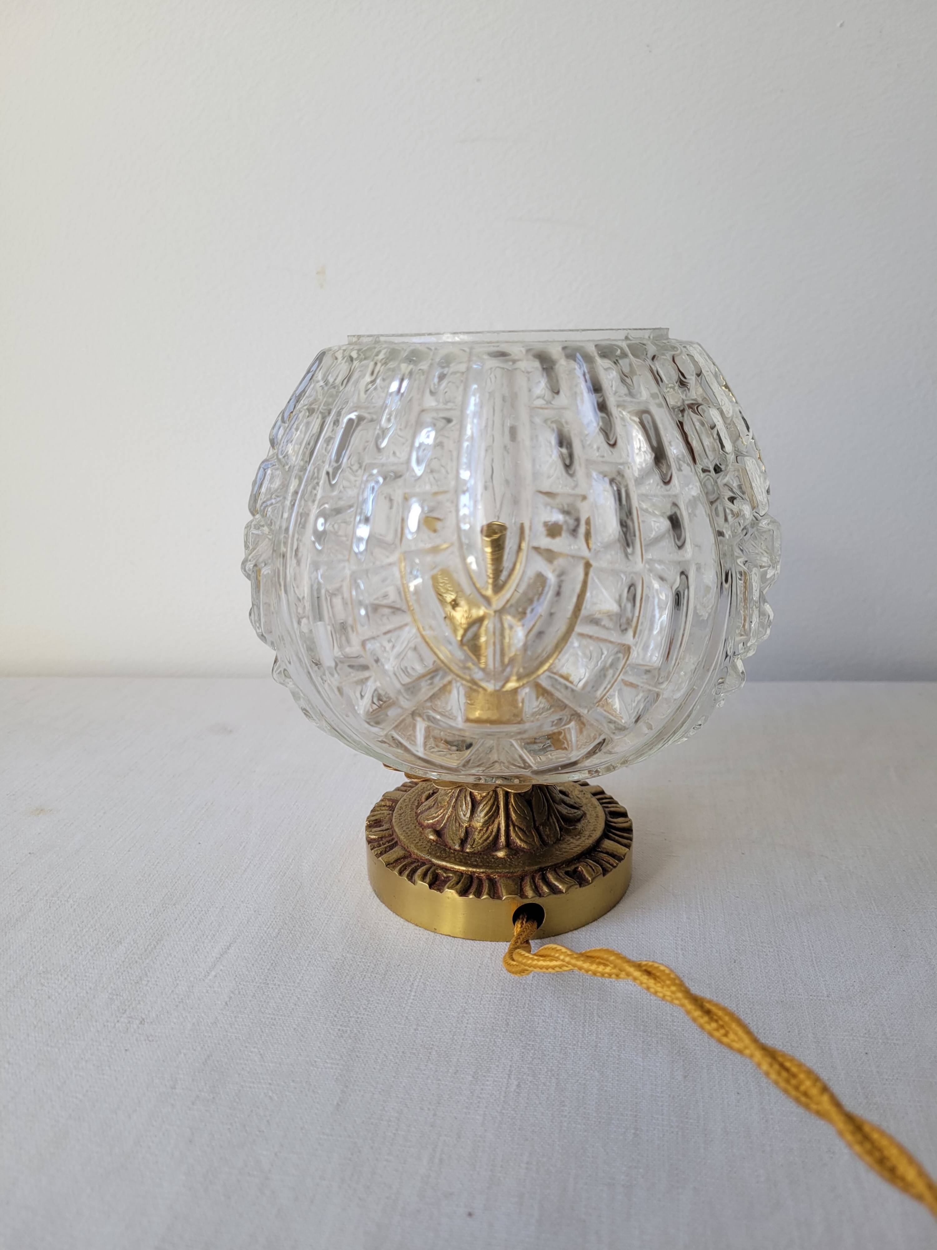 Art Deco bronze and glass lamp