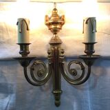 Louis XVI style bronze wall lamp with 2 lights