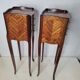 Pair of Louis XV style bedside tables in marquetry