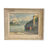 Tableau ancien, Marine signée , années 50/60