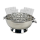 Silver metal and glass caviar serving