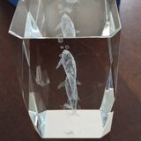 Presse-papier dauphins en verre