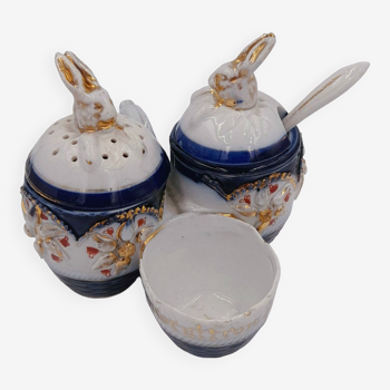 Présentoir condiments Staffordshire Imari 19ème siècle