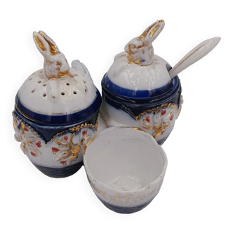 Présentoir condiments Staffordshire Imari 19ème siècle