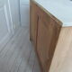 Vintage raw pitchpin chest of drawers, pearl grey patinated drawer tray buttons
