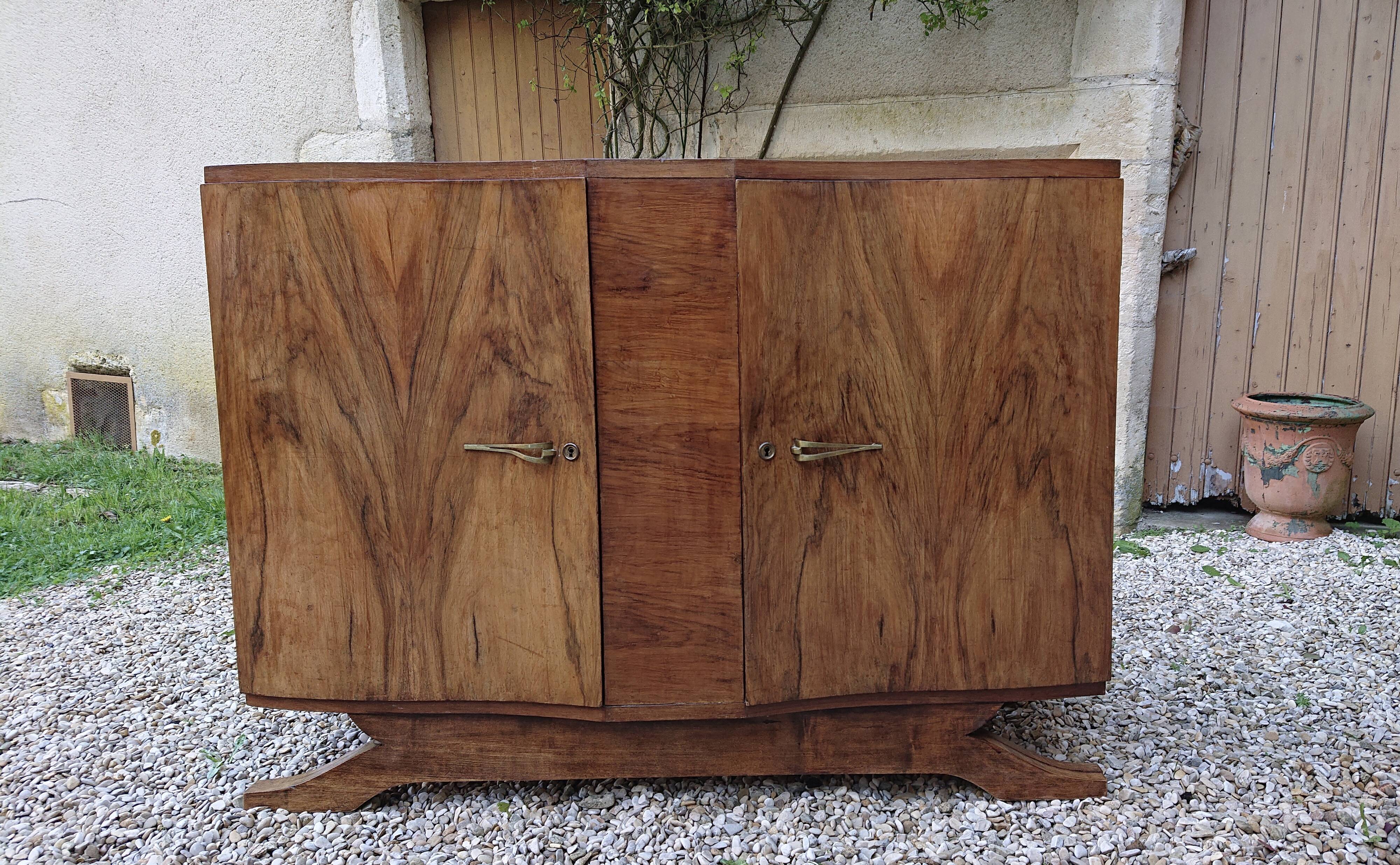 Art deco low sideboard 2 doors